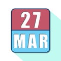 march 27th. Day 27 of month,Simple calendar icon on white background. Planning. Time management. Set of calendar icons for web