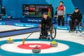 2018 March 13th. Peyongchang 2018 Paralympic games in South Korea. Wheelchair curling session. NPC - team Russia Royalty Free Stock Photo