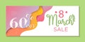 March 8th sale banner to International Womens Day. Colorful template for your business Royalty Free Stock Photo