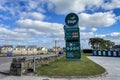 Top Oil fuel station displaying record high prices for petrol and diesel since the conflict in Ukraine began Royalty Free Stock Photo