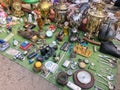 March 27, 2021, Ukraine, Kharkov. Swap meet, sale of old things. open-air flea market. Lots of vintage and rare items