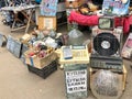 March 27, 2021, Ukraine, Kharkov. Swap meet, sale of old things. open-air flea market. Old scammers, vinyl records