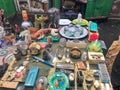 March 27, 2021, Ukraine, Kharkov. Swap meet, sale of old things. Rare antiques and vintage tableware Royalty Free Stock Photo