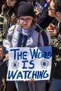 MARCH 24, 2018: Washington, D.C. hundreds of thousands protest against NRA on Pennsylvania Avenue. Against, our Royalty Free Stock Photo