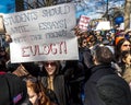 MARCH 24, 2018: Washington, D.C. hundreds of thousands protest against NRA on Pennsylvania Avenue. March, dc Royalty Free Stock Photo