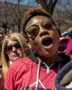 MARCH 24, 2018: Washington, D.C. hundreds of thousands protest against NRA on Pennsylvania Avenue. March, speakout Royalty Free Stock Photo