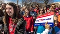 MARCH 24, 2018: Washington, D.C. hundreds of thousands protest against NRA on Pennsylvania Avenue. Marjory, children Royalty Free Stock Photo