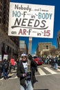 MARCH 24, 2018: Washington, D.C. hundreds of thousands protest against NRA on Pennsylvania Avenue. We, speakout Royalty Free Stock Photo