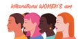 8 March Women`s Day card or poster, web banner or header.