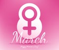 8 march women`s day greeting card. Venus symbol.