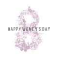 8 March. Womens Day Greeting card. Royalty Free Stock Photo