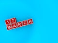 17 march word block Royalty Free Stock Photo