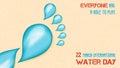 22 March world water day card of liquid footprint