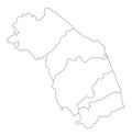 Marche map, Italy province, vector contour.