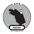 marche map label. Vector illustration decorative design Royalty Free Stock Photo