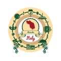 Marche map label.. Vector illustration decorative design Royalty Free Stock Photo