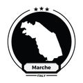 marche map label. Vector illustration decorative design Royalty Free Stock Photo