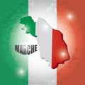 Marche map. Vector illustration decorative design Royalty Free Stock Photo