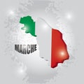 Marche map. Vector illustration decorative design Royalty Free Stock Photo