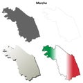 Marche blank detailed outline map set