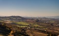 Marche. Spectacular winter landscape of the Marche hills. View from Potenza Picena Royalty Free Stock Photo