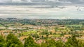 Marches countryside landscape in Italy. View from the terrace of the Sanctuary of the Holy House of Loreto town Royalty Free Stock Photo
