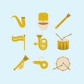 marching band icons design vector flat isolated vector illustration Royalty Free Stock Photo