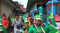 Marching Band, parade in green uniform performing Royalty Free Stock Photo