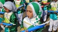 Marching Band, parade in green uniform performing Royalty Free Stock Photo