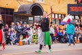 Marching Band performance in Cowboy Christmas Parade Royalty Free Stock Photo