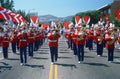 A marching band performs