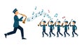 Marching Band Performs Dynamically with Brass Instruments, vector design Generative AI Royalty Free Stock Photo