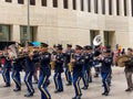 Marching Band Playing at Thanksgiving Parade Royalty Free Stock Photo