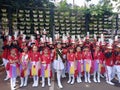 Marching band team of Ciburuy Elementary School, Bogor, West Java, Indonesia Royalty Free Stock Photo