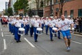 Marching band in the 12th July parade in Belfast, Northern Ireland Royalty Free Stock Photo