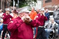 Marching band in the 12th July parade in Belfast, Northern Ireland Royalty Free Stock Photo