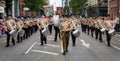 Marching band in the 12th July parade in Belfast, Northern Ireland Royalty Free Stock Photo