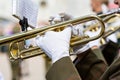 Marching band trumpeter Royalty Free Stock Photo