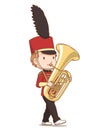 Marching band tuba player.