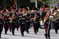 Marching brass band and drum major Royalty Free Stock Photo