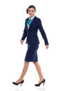 Marching Businesswoman In Blue Suit