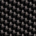 Marching cats seamless pattern on black