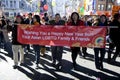 Marching at the Chinese new year parade