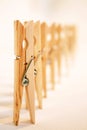 Marching Clothes Pins Royalty Free Stock Photo