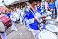 Marching drummers, Independence Day, Antigua, Guatemala Royalty Free Stock Photo