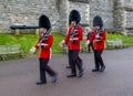 Marching guards at Windsor Castle Royalty Free Stock Photo