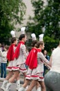 Marching majorettes.