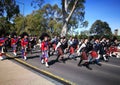 The marching in Remembrance Day for The Scots College, is a special anniversary evening event to coincide with Remembrance Day. Royalty Free Stock Photo