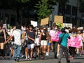 Marching on the Street in the Late Afternoon Royalty Free Stock Photo