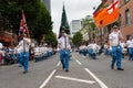 Marching band in the 12th July parade in Belfast, Northern Ireland Royalty Free Stock Photo